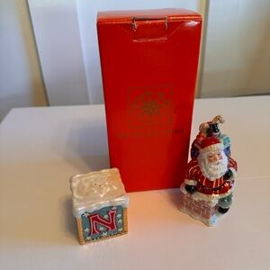 Christopher Radko Noel and Santa Christmas Salt And Pepper Shaker Set New